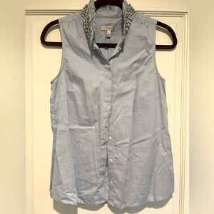 J Crew jeweled sleeveless blouse